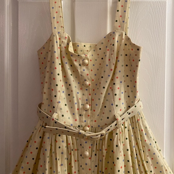 Collectif Vintage Jemima Polka Dot Swing Dress - Picture 7 of 13